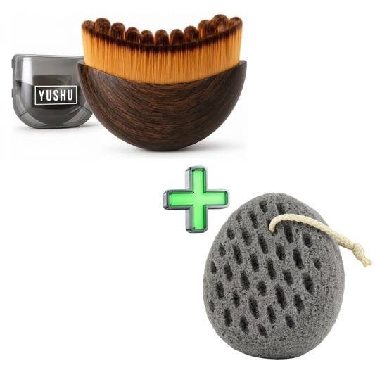 Cepillo Facial + Esponja Exfoliante de Baño